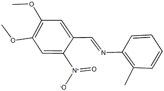 N-(4,5-dimethoxy-2-nitrobenzylidene)-2-methylaniline Structure