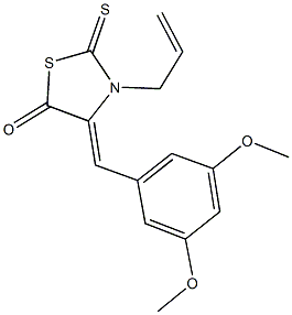 3-allyl-4-(3,5-dimethoxybenzylidene)-2-thioxo-1,3-thiazolidin-5-one 化学構造式