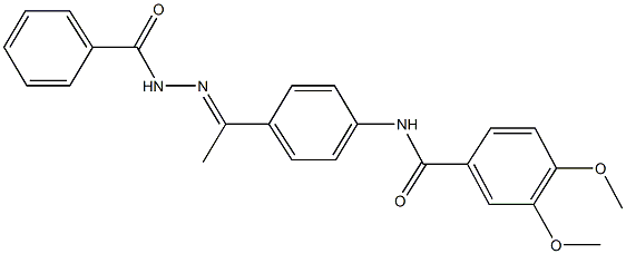 N-[4-(N-benzoylethanehydrazonoyl)phenyl]-3,4-dimethoxybenzamide Structure