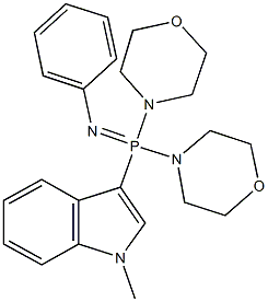 3-[di(4-morpholinyl)(phenyl)phosphorimidoyl]-1-methyl-1H-indole,337476-11-6,结构式