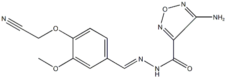 4-amino-N'-[4-(cyanomethoxy)-3-methoxybenzylidene]-1,2,5-oxadiazole-3-carbohydrazide 结构式