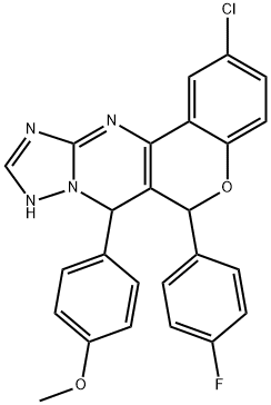 337483-45-1 4-[2-chloro-6-(4-fluorophenyl)-7,12-dihydro-6H-chromeno[4,3-d][1,2,4]triazolo[1,5-a]pyrimidin-7-yl]phenyl methyl ether