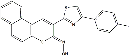 2-[4-(4-methylphenyl)-1,3-thiazol-2-yl]-3H-benzo[f]chromen-3-one oxime Structure