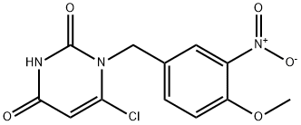 6-chloro-1-{3-nitro-4-methoxybenzyl}-2,4(1H,3H)-pyrimidinedione 结构式