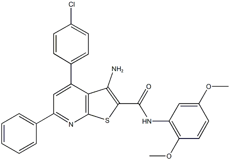 3-amino-4-(4-chlorophenyl)-N-(2,5-dimethoxyphenyl)-6-phenylthieno[2,3-b]pyridine-2-carboxamide|