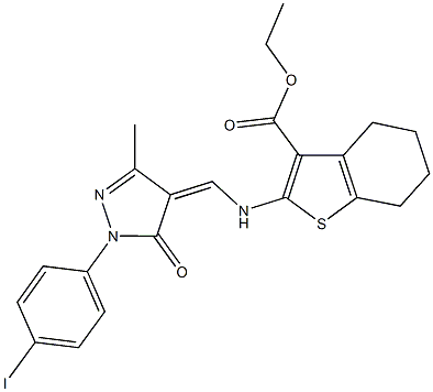 337490-97-8 ethyl 2-({[1-(4-iodophenyl)-3-methyl-5-oxo-1,5-dihydro-4H-pyrazol-4-ylidene]methyl}amino)-4,5,6,7-tetrahydro-1-benzothiophene-3-carboxylate