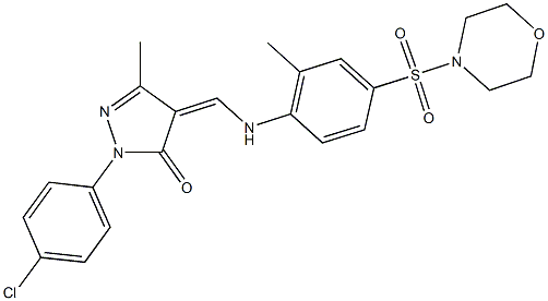 2-(4-chlorophenyl)-5-methyl-4-{[2-methyl-4-(4-morpholinylsulfonyl)anilino]methylene}-2,4-dihydro-3H-pyrazol-3-one|