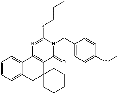 337495-46-2 3-(4-methoxybenzyl)-2-(propylsulfanyl)-5,6-dihydrospiro(benzo[h]quinazoline-5,1'-cyclohexane)-4(3H)-one