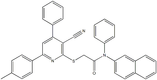 2-{[3-cyano-6-(4-methylphenyl)-4-phenyl-2-pyridinyl]sulfanyl}-N-(2-naphthyl)-N-phenylacetamide|