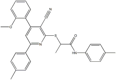 337498-07-4 2-{[3-cyano-4-(2-methoxyphenyl)-6-(4-methylphenyl)-2-pyridinyl]sulfanyl}-N-(4-methylphenyl)propanamide