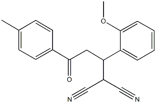 2-[1-(2-methoxyphenyl)-3-(4-methylphenyl)-3-oxopropyl]malononitrile Struktur