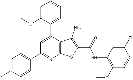 3-amino-N-(5-chloro-2-methoxyphenyl)-4-(2-methoxyphenyl)-6-(4-methylphenyl)thieno[2,3-b]pyridine-2-carboxamide Structure