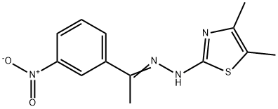 1-{3-nitrophenyl}ethanone (4,5-dimethyl-1,3-thiazol-2-yl)hydrazone Structure