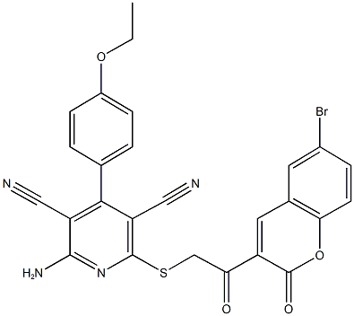 337499-78-2 2-amino-6-{[2-(6-bromo-2-oxo-2H-chromen-3-yl)-2-oxoethyl]sulfanyl}-4-(4-ethoxyphenyl)-3,5-pyridinedicarbonitrile