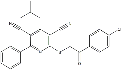 2-{[2-(4-chlorophenyl)-2-oxoethyl]sulfanyl}-4-isobutyl-6-phenyl-3,5-pyridinedicarbonitrile|