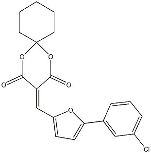 3-{[5-(3-chlorophenyl)furan-2-yl]methylidene}-1,5-dioxaspiro[5.5]undecane-2,4-dione 结构式
