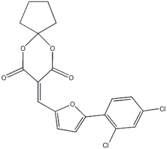 8-{[5-(2,4-dichlorophenyl)furan-2-yl]methylidene}-6,10-dioxaspiro[4.5]decane-7,9-dione Structure
