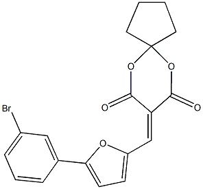 8-{[5-(3-bromophenyl)furan-2-yl]methylidene}-6,10-dioxaspiro[4.5]decane-7,9-dione Structure