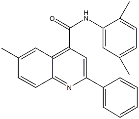 N-(2,5-dimethylphenyl)-6-methyl-2-phenyl-4-quinolinecarboxamide 化学構造式