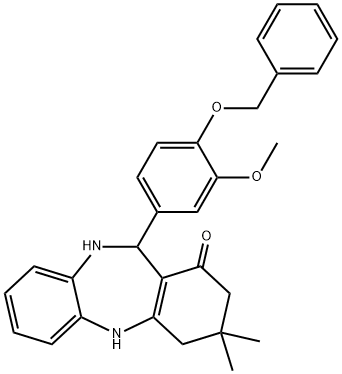337503-20-5 11-[4-(benzyloxy)-3-methoxyphenyl]-3,3-dimethyl-2,3,4,5,10,11-hexahydro-1H-dibenzo[b,e][1,4]diazepin-1-one