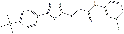 2-{[5-(4-tert-butylphenyl)-1,3,4-oxadiazol-2-yl]sulfanyl}-N-(3-chlorophenyl)acetamide|