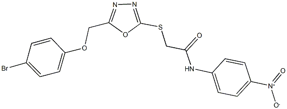 2-({5-[(4-bromophenoxy)methyl]-1,3,4-oxadiazol-2-yl}sulfanyl)-N-{4-nitrophenyl}acetamide Struktur
