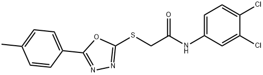 N-(3,4-dichlorophenyl)-2-{[5-(4-methylphenyl)-1,3,4-oxadiazol-2-yl]sulfanyl}acetamide Structure