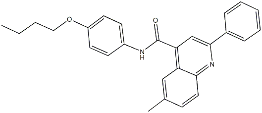 N-(4-butoxyphenyl)-6-methyl-2-phenyl-4-quinolinecarboxamide Structure