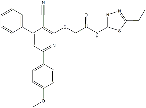 337505-46-1 2-{[3-cyano-6-(4-methoxyphenyl)-4-phenyl-2-pyridinyl]sulfanyl}-N-(5-ethyl-1,3,4-thiadiazol-2-yl)acetamide