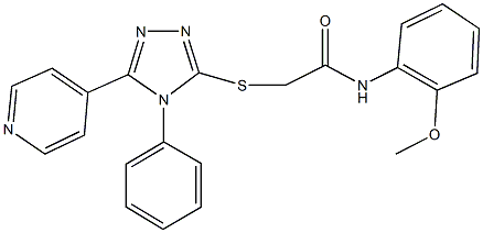 N-(2-methoxyphenyl)-2-{[4-phenyl-5-(4-pyridinyl)-4H-1,2,4-triazol-3-yl]sulfanyl}acetamide,337505-56-3,结构式
