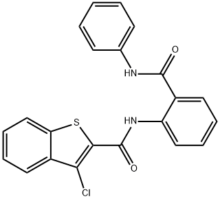 N-[2-(anilinocarbonyl)phenyl]-3-chloro-1-benzothiophene-2-carboxamide Struktur