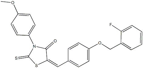 5-{4-[(2-fluorobenzyl)oxy]benzylidene}-3-(4-methoxyphenyl)-2-thioxo-1,3-thiazolidin-4-one Structure
