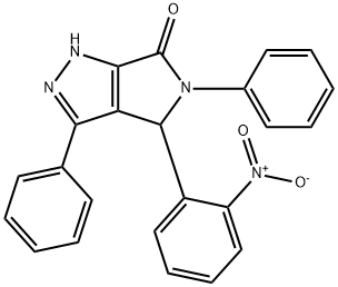 4-{2-nitrophenyl}-3,5-diphenyl-4,5-dihydropyrrolo[3,4-c]pyrazol-6(1H)-one Structure