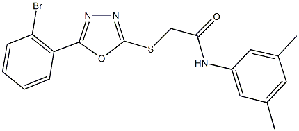 2-{[5-(2-bromophenyl)-1,3,4-oxadiazol-2-yl]sulfanyl}-N-(3,5-dimethylphenyl)acetamide,337924-12-6,结构式