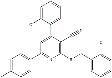 337925-13-0 2-[(2-chlorobenzyl)sulfanyl]-4-(2-methoxyphenyl)-6-(4-methylphenyl)nicotinonitrile