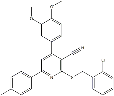 2-[(2-chlorobenzyl)sulfanyl]-4-(3,4-dimethoxyphenyl)-6-(4-methylphenyl)nicotinonitrile|