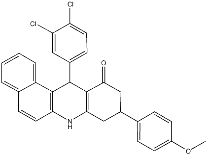 12-(3,4-dichlorophenyl)-9-(4-methoxyphenyl)-8,9,10,12-tetrahydrobenzo[a]acridin-11(7H)-one 化学構造式