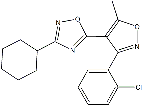 337932-10-2 5-[3-(2-chlorophenyl)-5-methyl-4-isoxazolyl]-3-cyclohexyl-1,2,4-oxadiazole