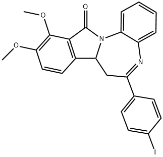 6-(4-iodophenyl)-10,11-dimethoxy-7,7a-dihydro-12H-isoindolo[2,1-a][1,5]benzodiazepin-12-one,337932-86-2,结构式