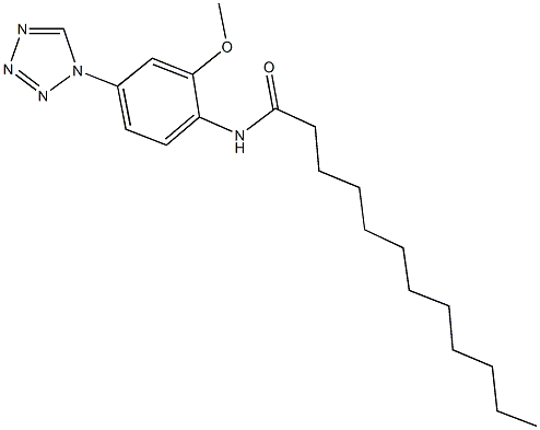 N-[2-methoxy-4-(1H-tetraazol-1-yl)phenyl]dodecanamide Structure