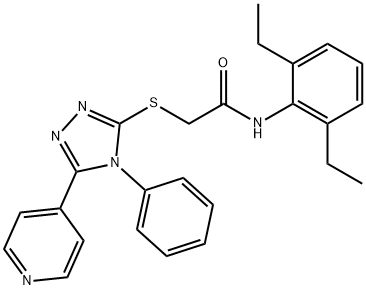 N-(2,6-diethylphenyl)-2-{[4-phenyl-5-(4-pyridinyl)-4H-1,2,4-triazol-3-yl]sulfanyl}acetamide Structure