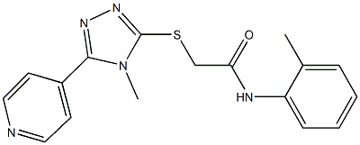 N-(2-methylphenyl)-2-{[4-methyl-5-(4-pyridinyl)-4H-1,2,4-triazol-3-yl]sulfanyl}acetamide,338425-36-8,结构式