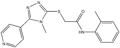 N-(2-methylphenyl)-2-{[4-methyl-5-(4-pyridinyl)-4H-1,2,4-triazol-3-yl]sulfanyl}acetamide Structure