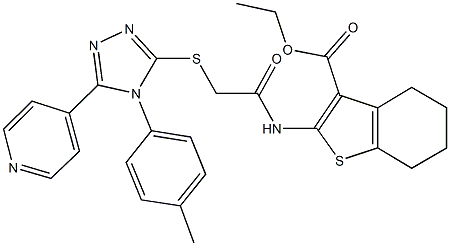 ethyl 2-[({[4-(4-methylphenyl)-5-(4-pyridinyl)-4H-1,2,4-triazol-3-yl]sulfanyl}acetyl)amino]-4,5,6,7-tetrahydro-1-benzothiophene-3-carboxylate|