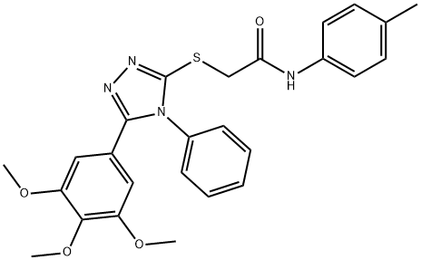 N-(4-methylphenyl)-2-{[4-phenyl-5-(3,4,5-trimethoxyphenyl)-4H-1,2,4-triazol-3-yl]sulfanyl}acetamide|