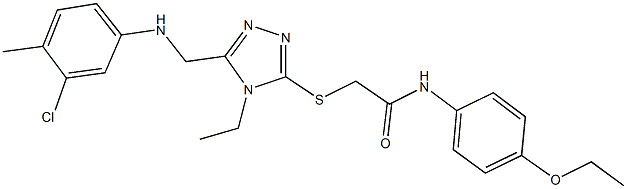 2-({5-[(3-chloro-4-methylanilino)methyl]-4-ethyl-4H-1,2,4-triazol-3-yl}sulfanyl)-N-(4-ethoxyphenyl)acetamide 结构式
