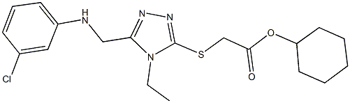 cyclohexyl ({5-[(3-chloroanilino)methyl]-4-ethyl-4H-1,2,4-triazol-3-yl}sulfanyl)acetate Structure