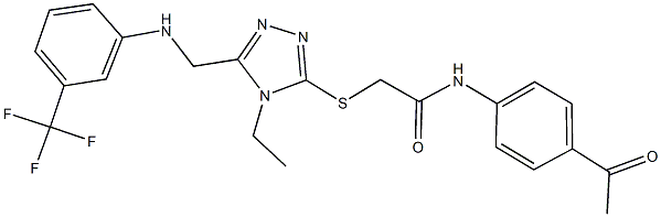 N-(4-acetylphenyl)-2-[(4-ethyl-5-{[3-(trifluoromethyl)anilino]methyl}-4H-1,2,4-triazol-3-yl)sulfanyl]acetamide Structure