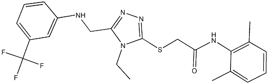 N-(2,6-dimethylphenyl)-2-[(4-ethyl-5-{[3-(trifluoromethyl)anilino]methyl}-4H-1,2,4-triazol-3-yl)sulfanyl]acetamide Structure