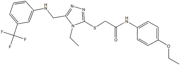 N-(4-ethoxyphenyl)-2-[(4-ethyl-5-{[3-(trifluoromethyl)anilino]methyl}-4H-1,2,4-triazol-3-yl)sulfanyl]acetamide Struktur